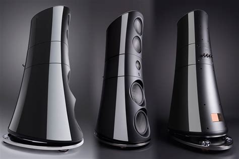 Magico speakers - It benefits from Magico’s latest thinking on loudspeaker design, specifically in the area of driver cones. The A5 has five drivers: three 9″ woofers, a 5″ midrange, and a 1.1″ beryllium-dome tweeter. The woofers span almost the entire width of the front baffle, and their cones are designed to move lots of air.